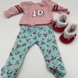 American Girl Doll Truly Me Holiday Penguin PJs - Shirt, Pants &‎ Slippers 2016